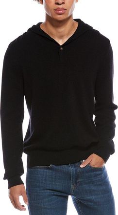 Amicale Cashmere Jersey Cashmere Henley Hoodie