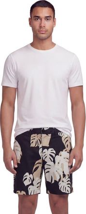 Lords of Harlech Monstera Floral Mens Flat Front Short in Monstera Floral Smoke at Nordstrom, Size 33
