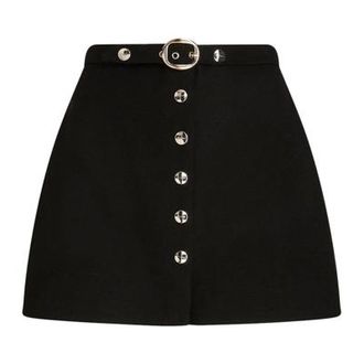 Etro Zwarte wollen rok, hoge taille, knoopsluiting Etro, Black, Dames