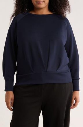Catherine Malandrino Long Sleeve Scuba Knit Top in Forever Navy at Nordstrom Rack, Size 3 X