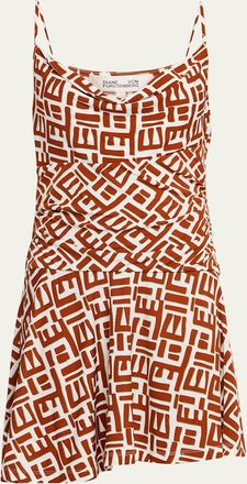 Diane Von F&uuml;rstenberg Kai Geometric-Print Jersey Mini Dress