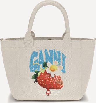 Ganni Small Easy Shoulder Bag with strawberry print Female UNI