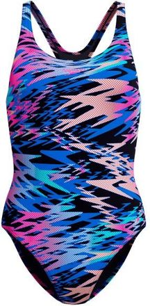 Speedo Hyperboom Print Medalist One Piece Badeanzug f&uuml;r Damen | blau