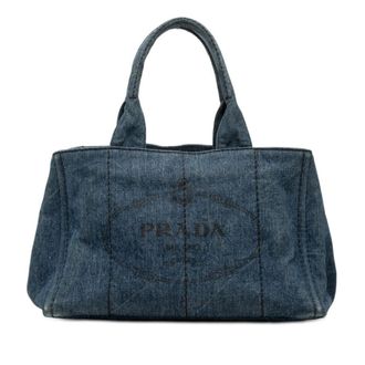 Prada Pre-owned Prada Denim Canapa Logo Satchel Ladies 5RIC5ESHRECYL26E
