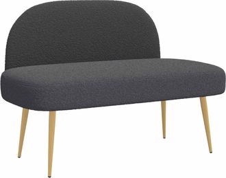 vidaXL Banco Tapizado Con Respaldo Gris Oscuro 110 X 60 X 76 Cm Boucl&eacute; Vidaxl