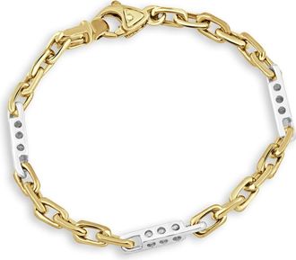 Pompeii3 Mens Figaro Link 14k Gold (25gram) or Platinum (41gram) 4.5mm Bracelet 8.5