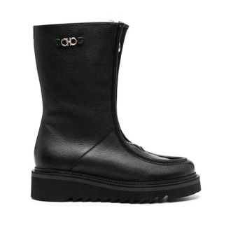 Ferragamo 50Mm Zip-Front Leather Boots