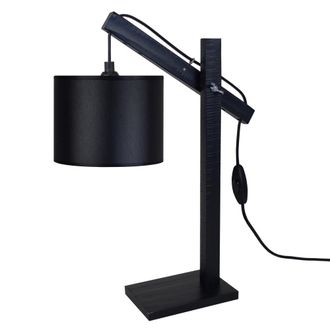 Tosel l&aacute;mpara de mesa madera negro pantalla negro