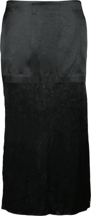 Sportmax Lange Valette Rok met Ritszakken - Dames - Midirokken - Zwart - 2XS - Rokken