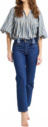 Mille Charlie Tie Top In Chambray Stripe