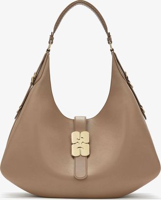 Ganni Coca Mocha Large Kat Bag in Brown