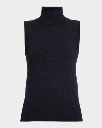 Michael Kors Sleeveless Turtleneck Cashmere Sweater