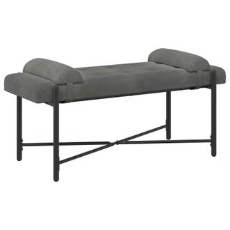 vidaXL Banco Con Botones Y Cojines Gris Oscuro 110 X 40 X 46 Cm Vidaxl