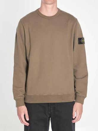Stone Island Fleece Sweatshirt In Organic Cotton
