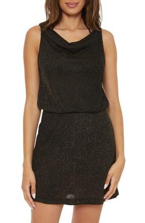 BECCA by Rebecca Virtue Gilded Metallic Cover-Up Sheath Dress in Black at Nordstrom Rack, Size Large