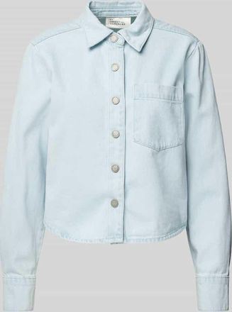 MY ESSENTIAL WARDROBE Regular Fit Jeansbluse mit Brusttasche Modell Winnie in Hellblau, Gr&ouml;&szlig;e 44