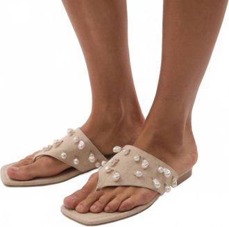 Aje Womens Pera Flat Sandal In Beige