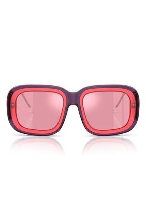 Diesel 52mm Square Sunglasses in Bilayer Pink Transparent at Nordstrom