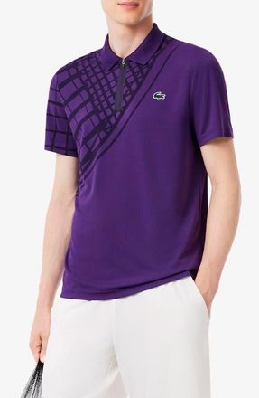 Lacoste Half Zip Polo in Purple at Nordstrom, Size 4