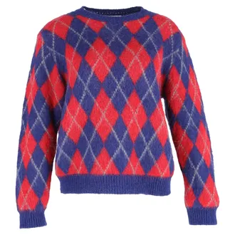 Sandro Sandro Jona Argyle Sweater in Multicolor Acrylic