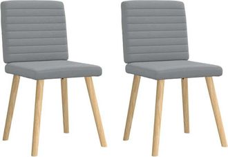 vidaXL Vidaxl - Sillas de comedor giratorias 2 unidades tela gris claro