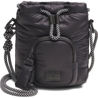 Under Armour UA Studio Water Resistant Puffer Bucket Bag in Black /Black /Black at Nordstrom