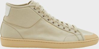 Saint Laurent Mens SL/39 Canvas Mid-Top Sneakers