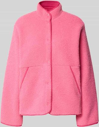 Jack & Jones Relaxed Fit Fleecejacke mit Stehkragen Modell VERA in Pink, Gr&ouml;&szlig;e XL