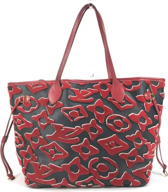 Louis Vuitton Black Red Color Monogram Canvas Pouch Shoulder Bag Tote Bag (Pre-Owned)