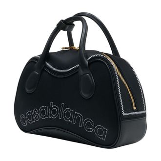 Casablanca Womens Bowling-Shaped Mini Bag Black Calfskin