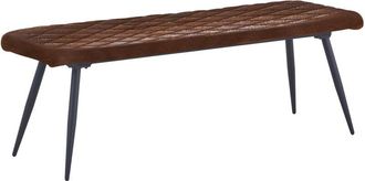 Ainpecca Dining Bench Vintage Dinner Lounge Stool with Metal legs Dining Room Hall Bench Doorway Dinner Long Bench Dark Grey pu Leather 129cm Length - Ainpecca