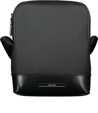 Calvin Klein Zwarte schoudertas met contrastdetails - Heren - Schoudertassen - Zwart - ONE Size - Polyester - Tassen