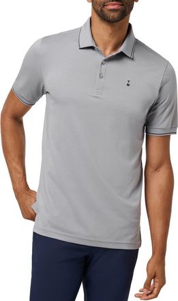 Travis Mathew Happier Hour Tipped Cotton Polo in Light Grey at Nordstrom, Size Xx-Large