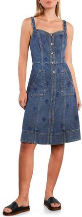 Wash Lab Denim Topstitch Seamed Denim Dress in Petal Dream at Nordstrom, Size X-Small