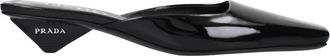 Prada Geleverde Lakleren Mules - Dames - Schoenen - Zwart - Maat: 36 1/2 EU Leer