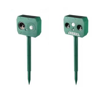 OEM Repulsor Ultras&oacute;nico Solar - Para Gatos Perros Zorros Martas - 12 M Alcance 120&deg; Ip45 - Luz Led Integrada - 2 Unidades