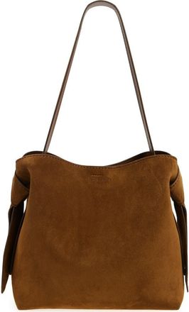 Acne Studios Midi Musubi Suede Shoulder Bag in Cognac Brown at Nordstrom