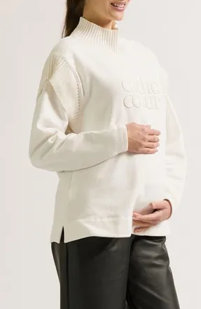 Cache Coeur Harper Maternity & Nursing Sweatshirt in Ivory at Nordstrom, Size X-Large
