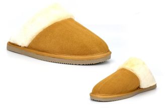 Generic Womens Real Suede Slippers Ladies Rubber Sole Slippers Size 3 Ladies Mule Slipper Size 6 Womens Suede Slipper Slip On Faux Fur Rubber Sole Sizes 3-9 S