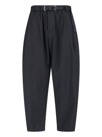 White Sand Beige Relaxed Fit Cropped Matte Trousers