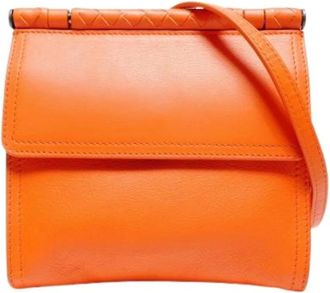 Bottega Veneta Pre-owned Cross Body Bags, female, Orange, Size: ONE SIZE Pre-owned Intrecciato Shoulder Bag