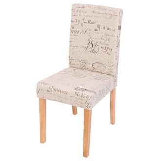 Hhg Hhg - Silla De Comedor Littau, Silla De Cocina, Tela/textil, Letras Crema, Patas Claras