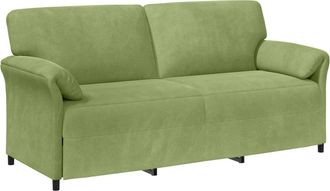 vidaXL Sof&aacute; De 3 Plazas Verde Claro 198 X 83 X 95 Cm Terciopelo Vidaxl
