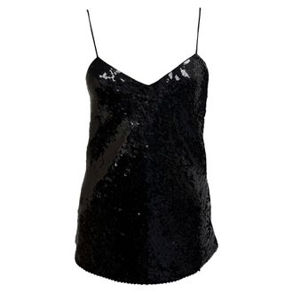 Iro Iro Erna Sequined Camisole Top in Black Polyester