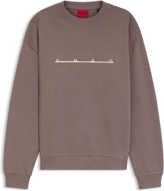 HUGO BOSS Cotton sweatshirt with spaced logo print