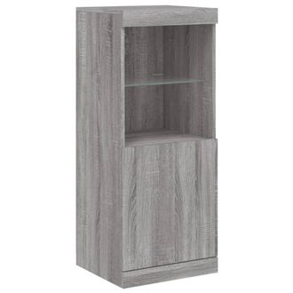 vidaXL Aparador Con Luces Led Gris Sonoma 41x37x100 Cm Vidaxl