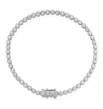 The Diamond Store 1.50ct Lab Diamond Bracelet 4ct Look 9K White Gold