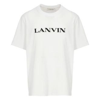 Lanvin T-Shirts, male, White, M, Embroidered Cotton T-Shirt