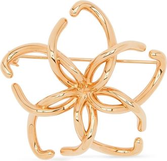 Oscar De La Renta O Flower brooch - women - Brass - One Size - Gold