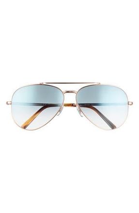 Ray-Ban New Aviator 62mm Gradient Pilot Sunglasses in Rose Gold at Nordstrom Rack